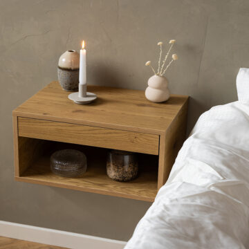 Cholet 1 Drawer Bedside Table | Oak Finish