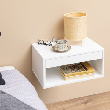 Cholet White 1 Drawer Bedside Table