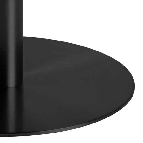 Corby Round Dining Table with White Marble Effect Top & Black Base | Assembly Required