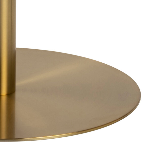 Corby Round Dining Table with White Marble Effect Top & Gold Base | Assembly Required