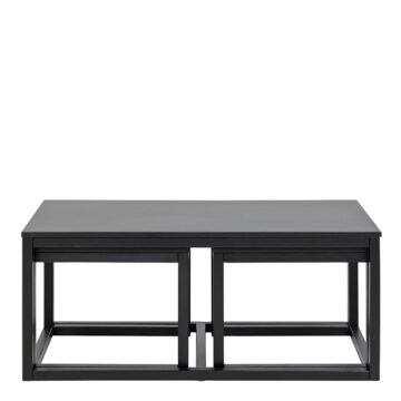 Cornus Square/Coffee Table Set in Matt Black