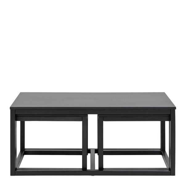 Cornus Square/Coffee Table Set in Matt Black