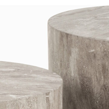 Dice Grey Marble Round Coffee Table Set