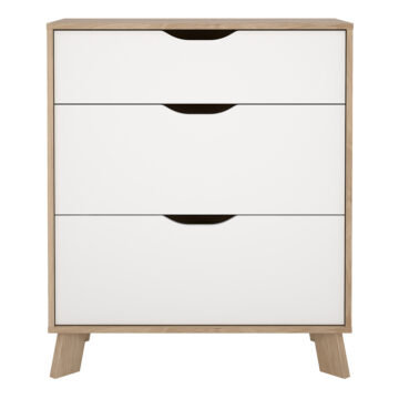 Elden Chest 3 Drawers in Jackson Hickory and White