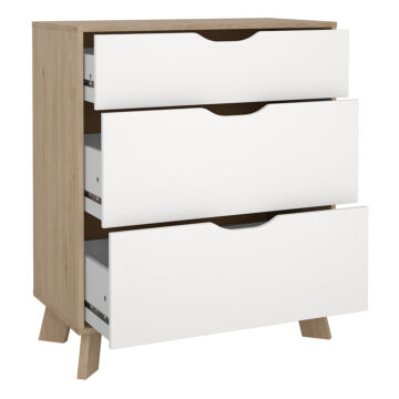 Elden White 3 Drawer Chest | Jackson Hickory Oak