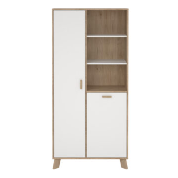 Elden China Cabinet 2 Doors in Jackson Hickory and White
