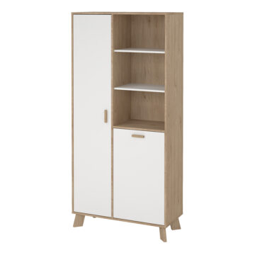 Elden China White 2 Door Cabinet | Jackson Hickory Finish