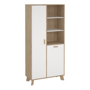 Elden China Cabinet 2 Doors in Jackson Hickory and White