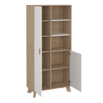 Elden China White 2 Door Cabinet | Jackson Hickory Finish