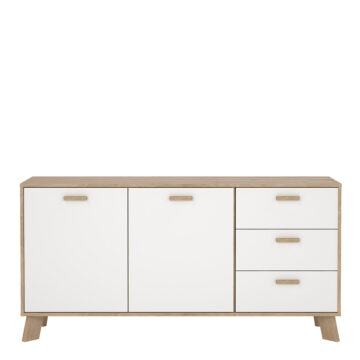 Elden Sideboard 2 Doors + 3 Drawers in Jackson Hickory and White