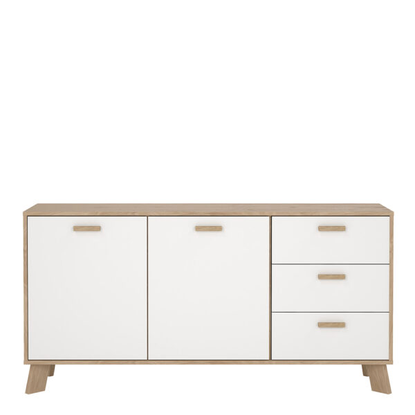 Elden Sideboard 2 Doors + 3 Drawers in Jackson Hickory and White