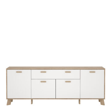 Elden Sideboard 4 Doors + 1 Drawer in Jackson Hickory and White