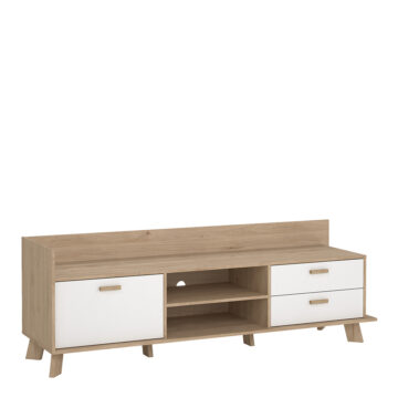 Elden TV-unit with 2 Doors + 1 Drawer in Jackson Hickory and White
