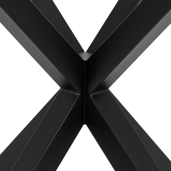 Heaven Round Dining Table with Clear Glass Top and Black Legs | Assembly Required