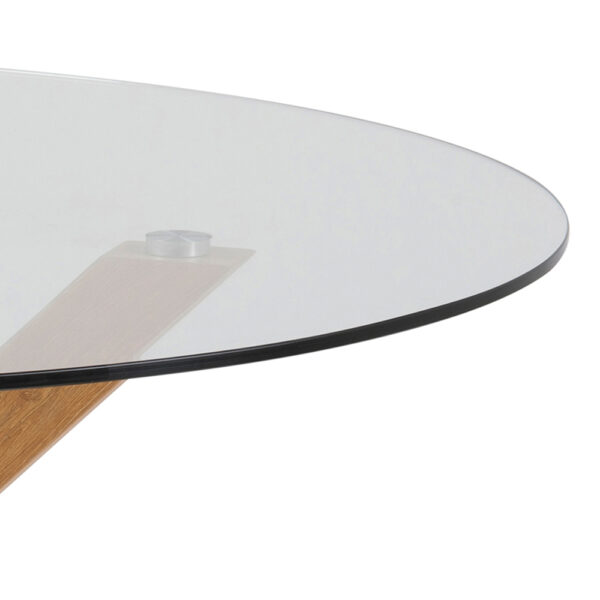 Heaven Round Dining Table with Glass Top 119x75.5cm | Assembly Required