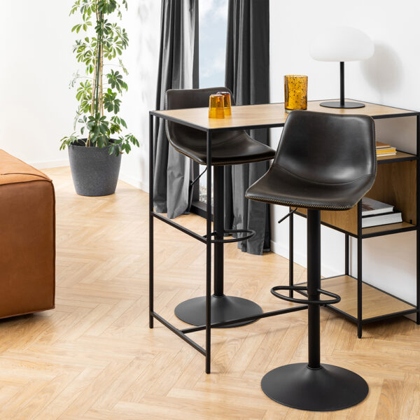 Oregon Bar Stool in Black Set of 2 | Assembly Required