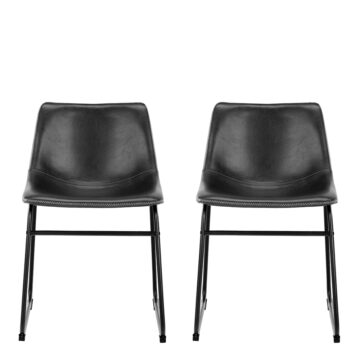 I_Oregon Dining Chair In Black with Cream Stitching
