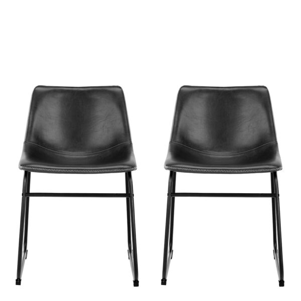 I_Oregon Dining Chair In Black with Cream Stitching