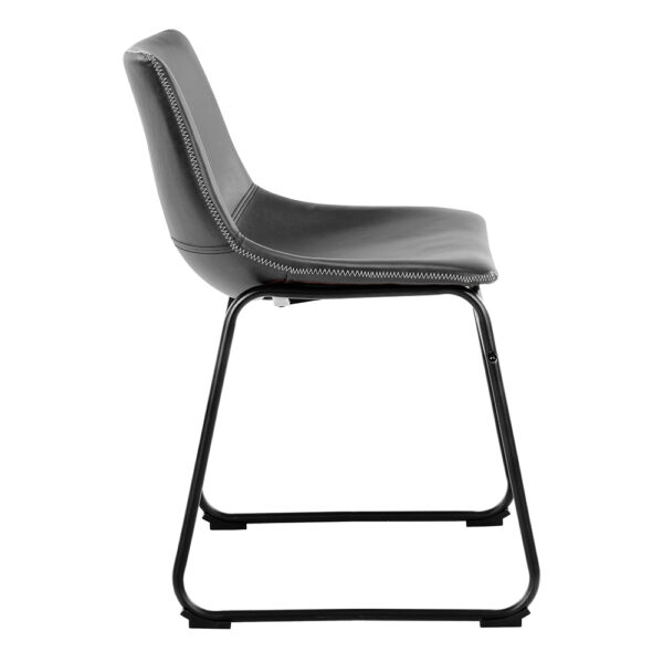 Oregon Dining Chair In Black with Cream Stitching | Assembly Required