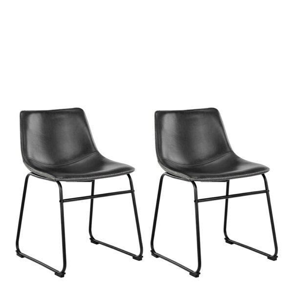 I_Oregon Dining Chair In Black with Cream Stitching