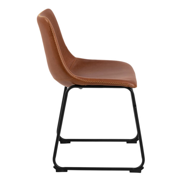 Oregon Dining Chair In Brown with Cream Stitching | Assembly Required