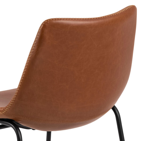 Oregon Dining Chair In Brown with Cream Stitching | Assembly Required