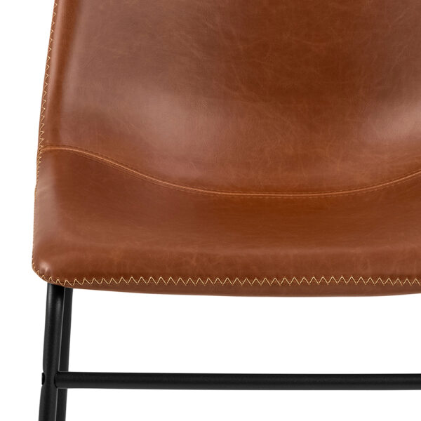 Oregon Dining Chair In Brown with Cream Stitching | Assembly Required
