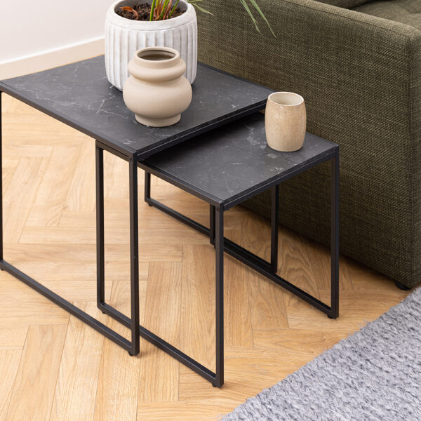 Infinity Nest of Tables in Black Matte Set of 2 | Assembly Required