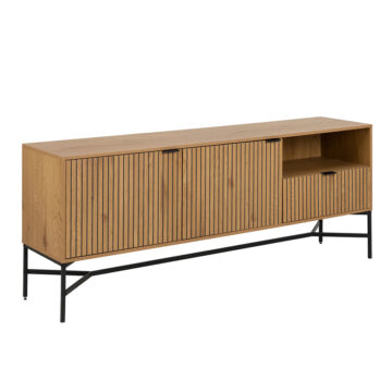 Jaipur Sideboard with  2 Doors and 1 Drawer in Black & Wild Oak | Assembly Required