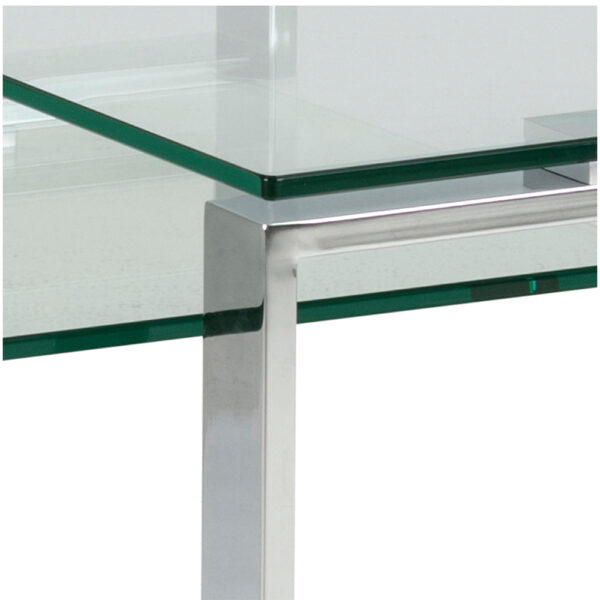 Silver Katrine Coffee Table Set with Glass Top | Assembly Required
