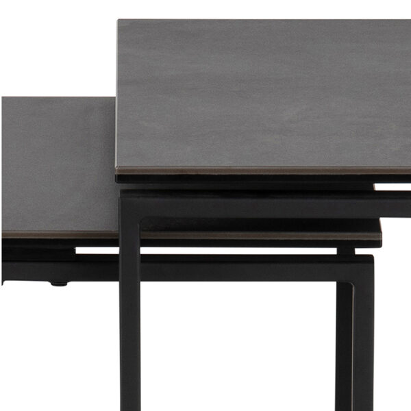 Katrine Nest of Tables in Black Set of 3 | Assembly Required