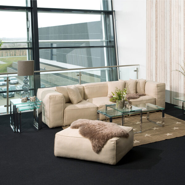 Silver Katrine Nest of Tables with Glass Top Set of 3 | Assembly Required
