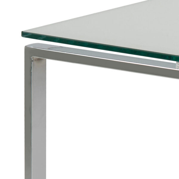 Silver Katrine Nest of Tables with Glass Top Set of 3 | Assembly Required