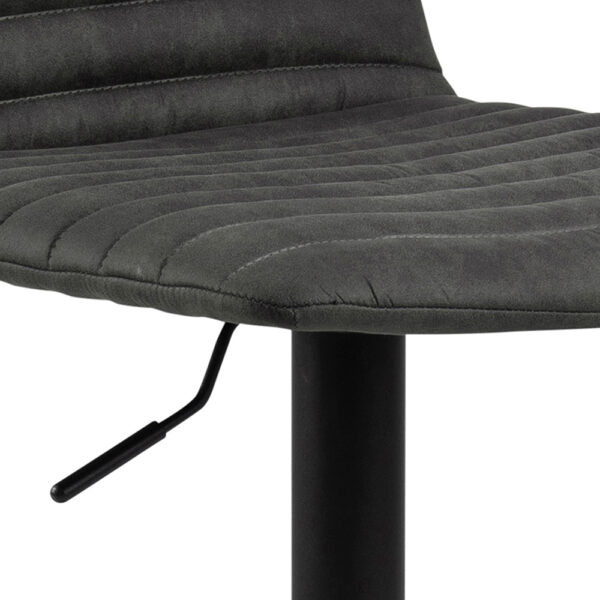 Kimmy Bar Stool in Grey Fabic Set of 2 | Assembly Required