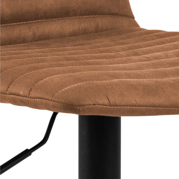 Kimmy Bar Stool with  Brown Fabric in Set of 2 | Assembly Required