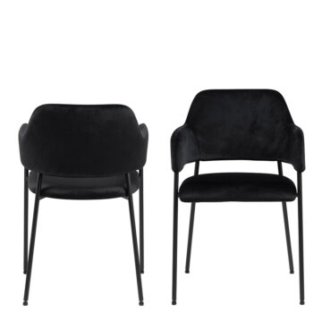 Lima Dining Chair with Armrest in Black