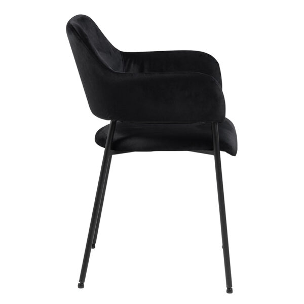 Lima Dining Chair with Armrest in Black | Assembly Required