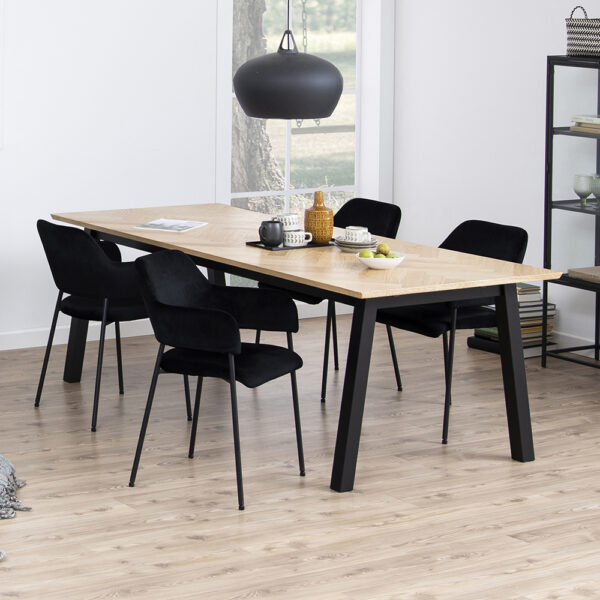 Lima Dining Chair with Armrest in Black | Assembly Required