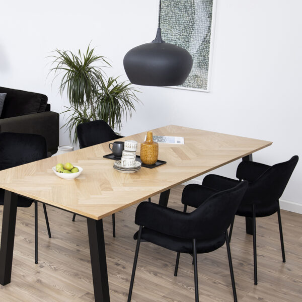 Lima Dining Chair with Armrest in Black | Assembly Required