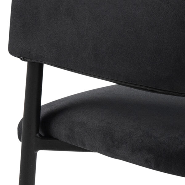 Lima Dining Chair with Armrest in Black | Assembly Required