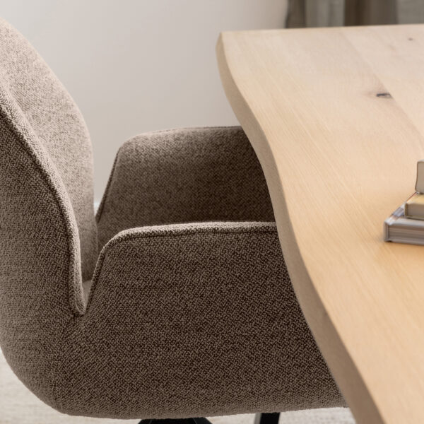 Malika Dining Table in White Oak and Black | Assembly Required
