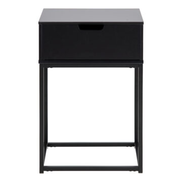 Mitra 1 Drawer Bedside Table in Black