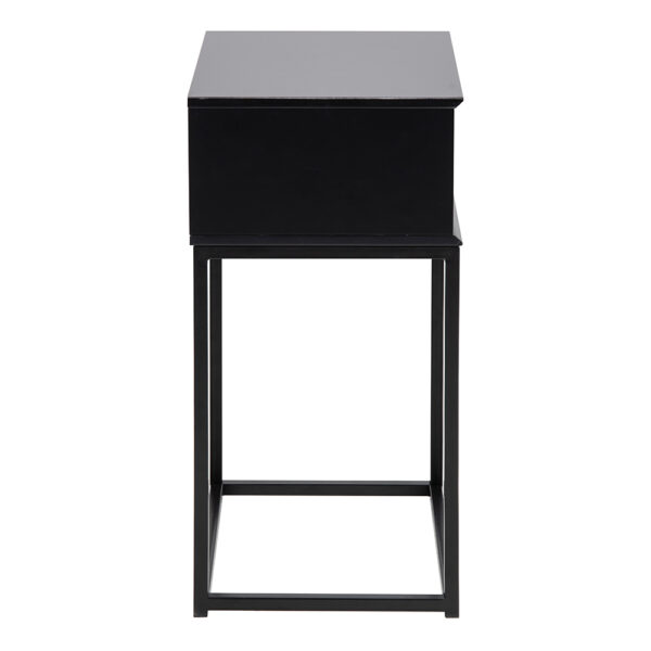 Mitra 1 Drawer Bedside Table in Black | Assembly Required