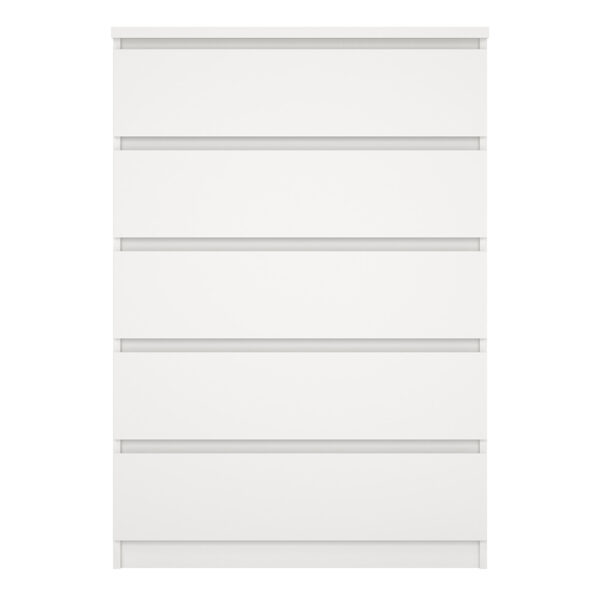Moderno Chest of 5 Drawers in White