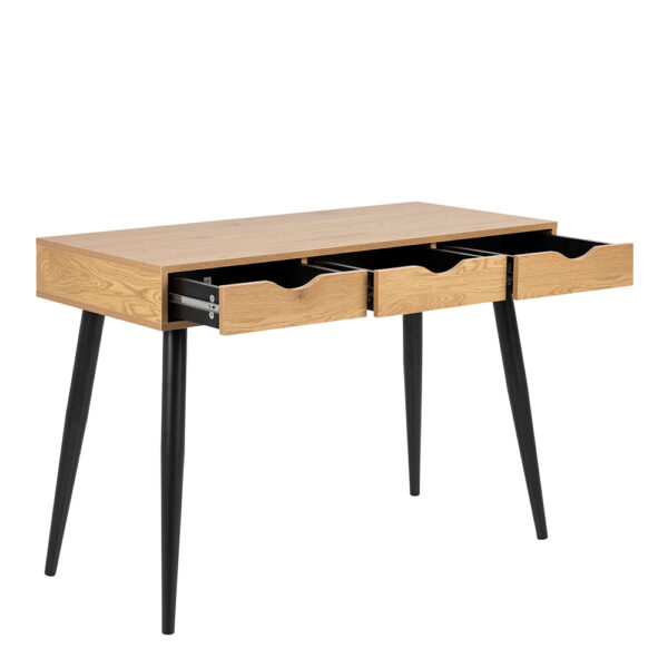 Neptun 3 Drawer Office Desk in Oak | Assembly Required