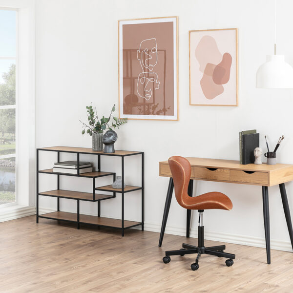 Neptun 3 Drawer Office Desk in Oak | Assembly Required