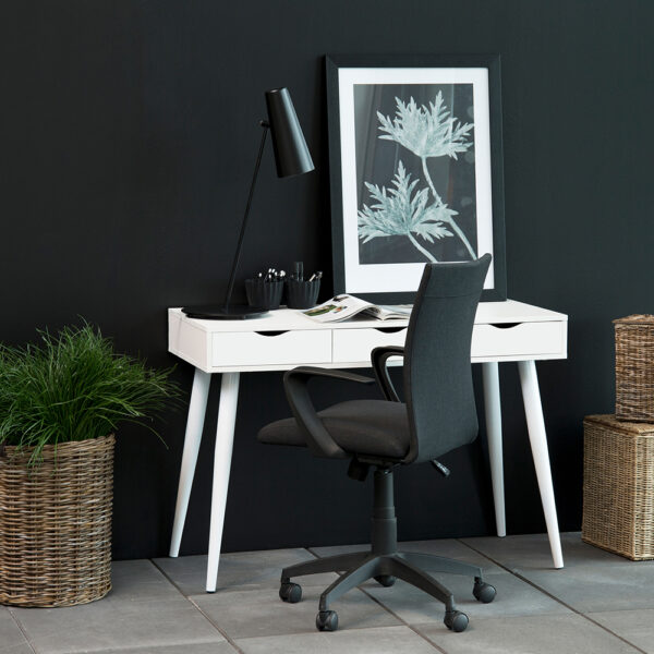 Neptun 3 Drawer Office Desk in White | Assembly Required