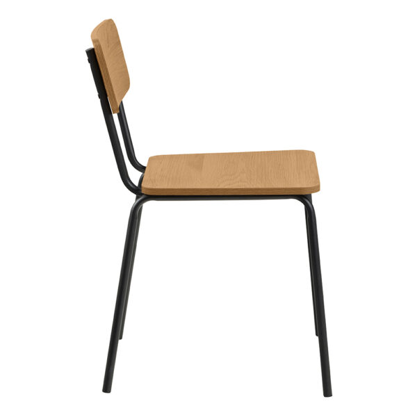 Peru Dining Chair in Steel and Oak Set of 2 | Assembly Required
