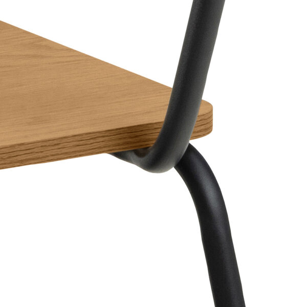 Peru Dining Chair in Steel and Oak Set of 2 | Assembly Required