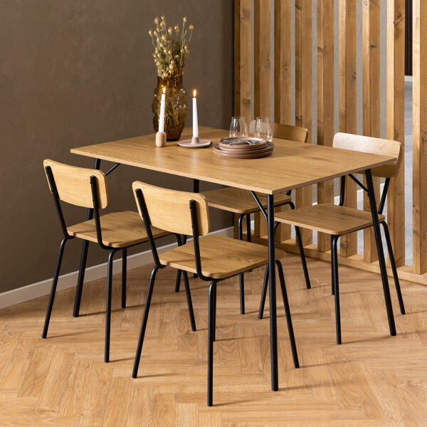 Peru Dining Table in Black and Oak | Assembly Required